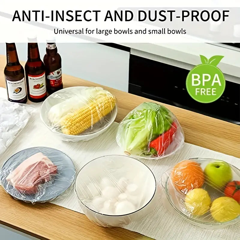 Reusable Elastic Food Storage Plastic Covers - front view