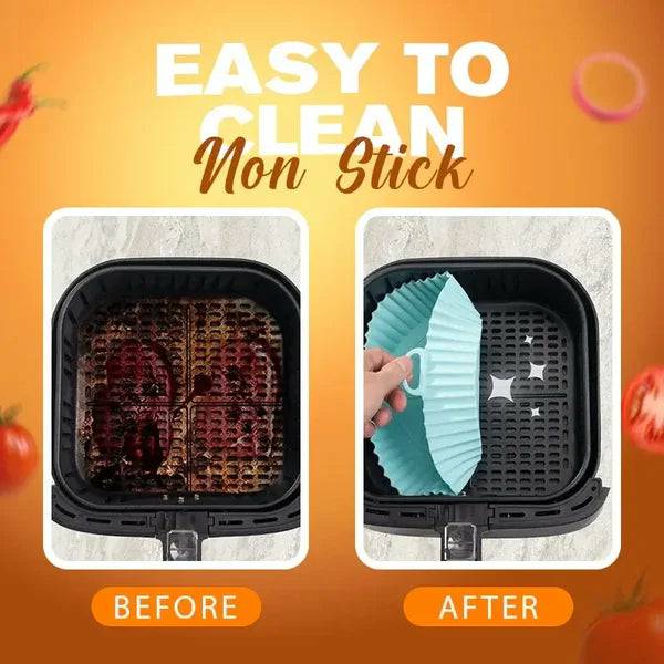 Air Fryer Silicone Reusable Baking Tray - in use