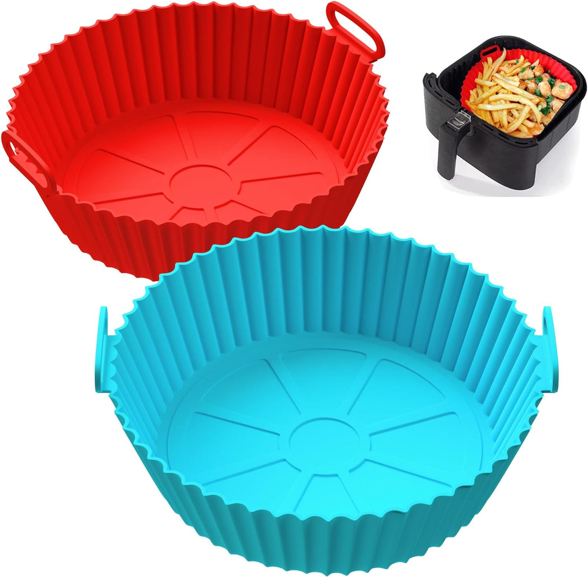 Air Fryer Silicone Reusable Baking Tray - product dimensions