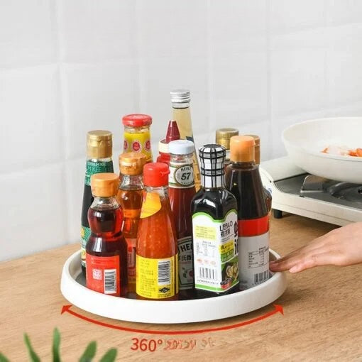 360° Rotating Organizer Tray for Kitchen, Pantry & Bathroom - in use